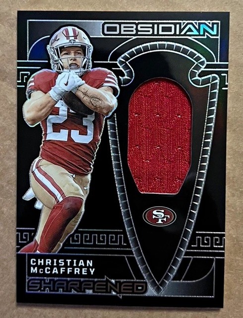 2023 Panini Obsidian - Sharpened Swatches Christian McCaffrey #SSW-18 /199 49ers