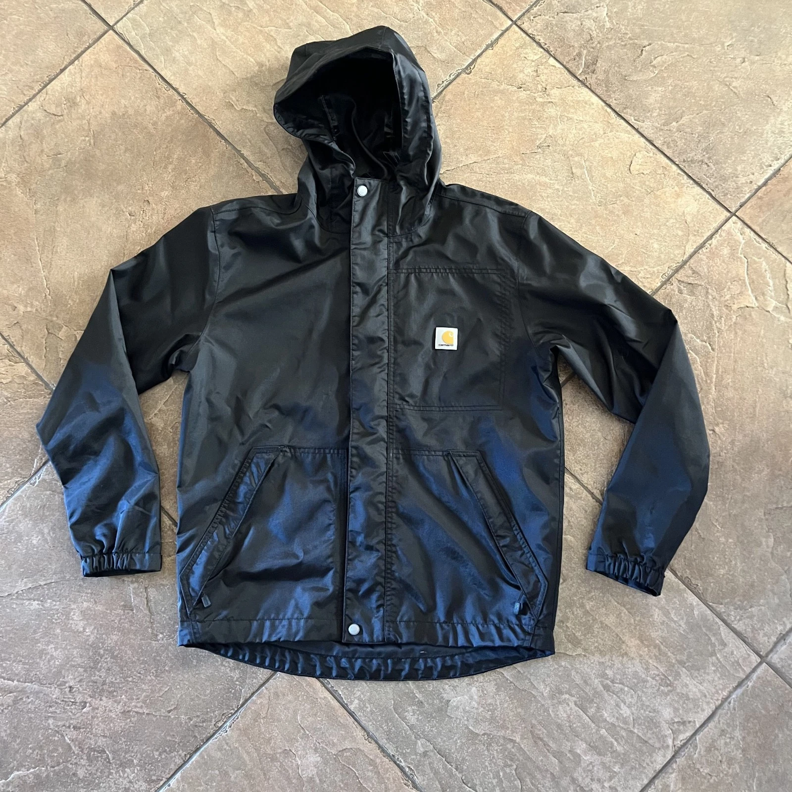 Carhartt Storm Defender Jacket Men’s S Dry Harbor Waterproof Hooded Black Loose