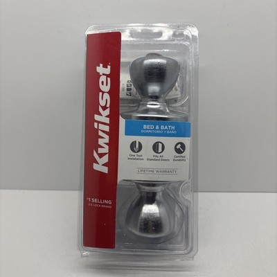 Kwikset Tylo Satin Chrome Bed/Bath Door Knob with Lock