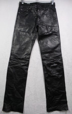 Vintage Wilsons Pelle Studio Pants Mens Size 30 Black Leather Straight Leg Lined