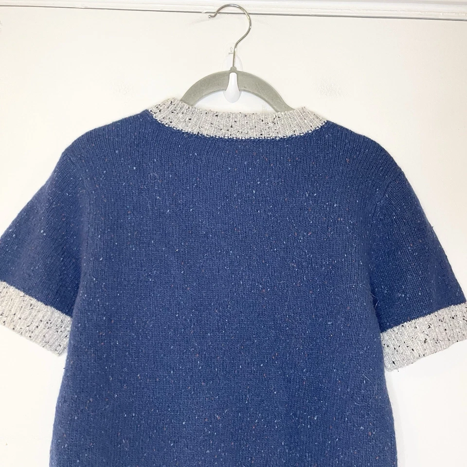 Suéter Toad & Co. Sin Mulesed Mezcla de Lana de Cordero Bloques de Color Manga Corta Azul Foto 4 de 4