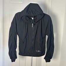 adidas by Stella McCartney Black Ruched Sleeve Hooded Jacket Women  s XS Full Zip