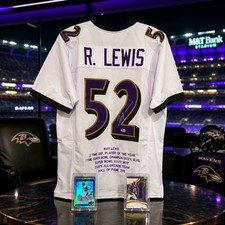 Ray Lewis Auto Baltimore Ravens Jersey w/Signed 2024 6/6 Panini Card + FREE Card