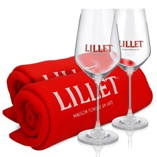 Lillet Bundle Fan I Set aus 2x Fleecedecke und 2x Lillet Gl&auml;ser