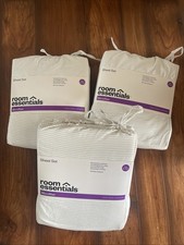 Room Essentials Twin/Twin XL Sheets 3-Pc Set Microfiber White/gary Lots Of 3