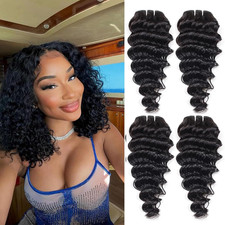 Deep Wave Human Hair 4 Bundles 12 Inch Human Hair 100 Unprocessed Virgin Hair 1
