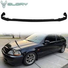 Fits 96-98 Honda Civic Front Bumper Lip Spoiler Splitter Unpainted Black Pu Fits 96-98 Honda Civic Front Bumper Lip Spoiler Splitter Unpainted Black Pu