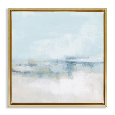 Abstract Cloudy Landscape Blue Fog by June Erica Vess Gold Floater Frame Graphic
