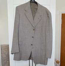 Canali Grey Check Wool Suit Jacket Blazer Single-Breasted 3-Button Lined 60 eu