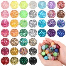 20mm Rhinestone Disco Ball Beads 40pcs Bulk Crystal Round Chunky Craft Beads