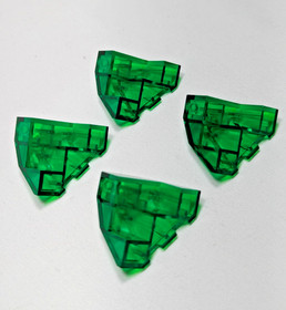 LEGO 1990s Space Police Trans Green Brick Facet Lot of 4 - 2463 6984 6897 6957