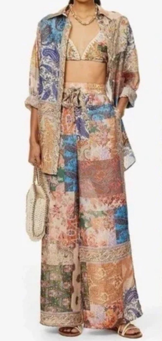 Zimmermann Devi Top + Pants Set Patchwork Paisley… - image 3