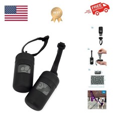 Porte-sac à caca noir durable pour chiens - Inclus 30 sacs parfumés, 2 pièces