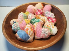 Vintage Cutter Quilt Hearts Bowl Fillers Double Wedding Ring Lot 10 Cottage