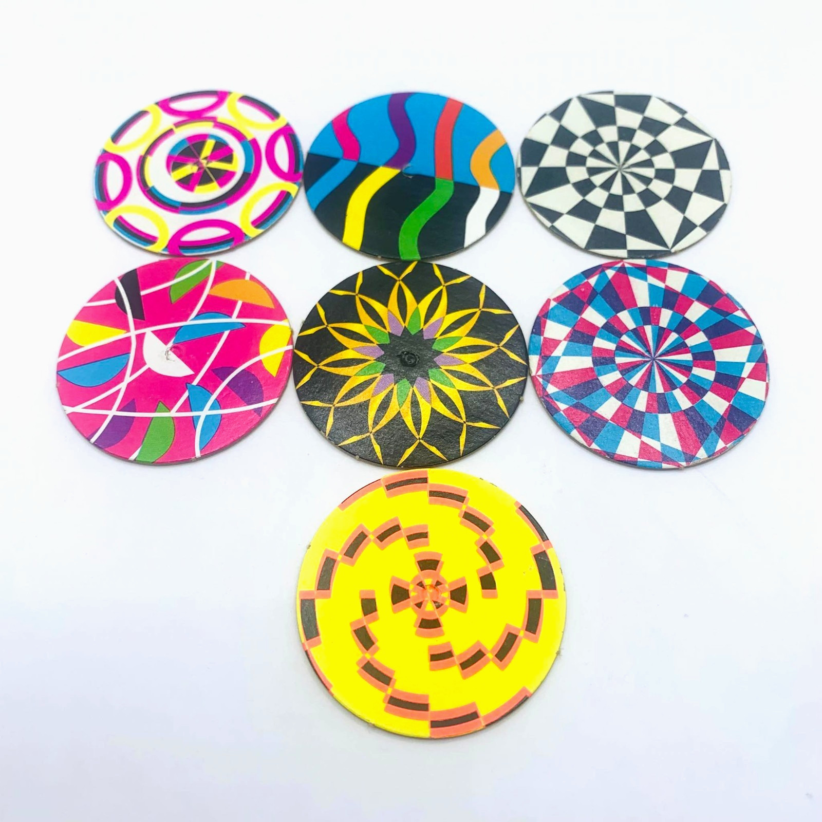 Lot of 7 Cardboard Spinner Caps Pogs Official 90s Slammer Whammers Imperial 1994