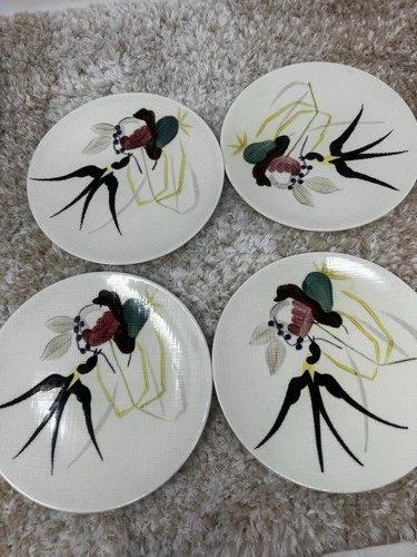 SET OF 4 Red Wing Capistrano 6 1/2" Bread Dessert Butter Plates MCM Vintage Lot