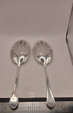 VINTAGE QUALITY WALKER & HALL SILVER PLATED  SERVING SPOONS.