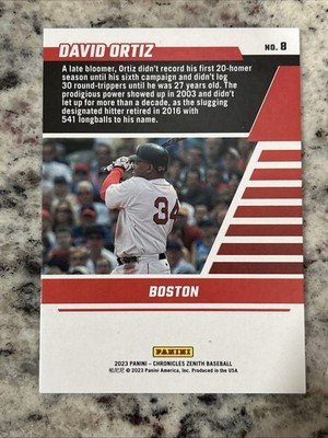 2023 Panini Chronicles - Zenith Autographs David Ortiz #8 Boston