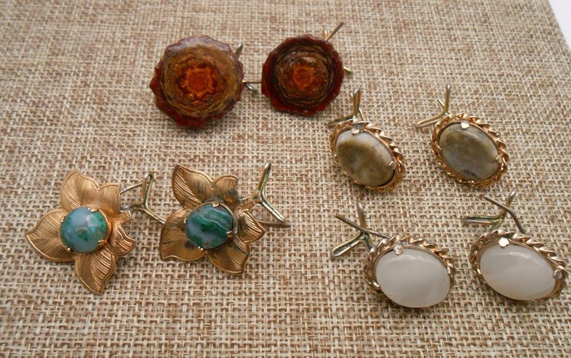 Lot of 4 Vintage Pair of Wingback Earrings PAT 2414382 Judith McCann ? E29