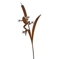 Gartenstecker Rost Frosch Im Schilf 101 Cm Edelrost Gartendeko Rostdeko Metall