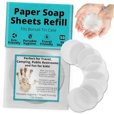 Paper Soap Sheets  Portable Hand Soap, For Traveling, 50 Sheets - Refill
