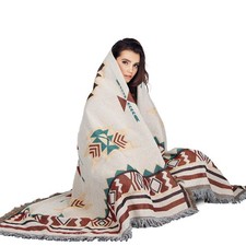 MACEVIA Native American Aztec Blanket for Couch, Rustic Southwest Blankets De...