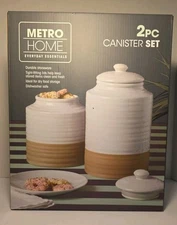 Metro Home Everyday Essentials 2 pcs Canister Set NEW