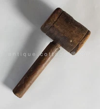 1800s antique victorian handmade FARM WOODWORKING FOOD MALLET prim treen AAFA
