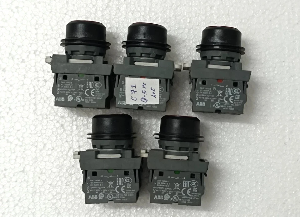 ABB 1YHB00000000843 MCB-01 PUSH BUTTON CAP COLOR RED 5X LOT - Image 3 of 4