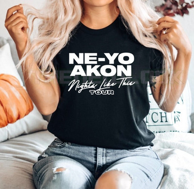T-Shirt Akon Neyo Nights Like This Tour 2026 Konzert Musik Spaß Unisex Erwachsene Shirt