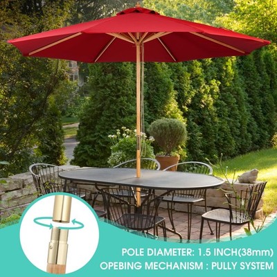 cheap outdoor patio set w umbrella PHI VILLA Black 8-Piece Metal Patio Outdoor Dining Set with Slat Rectangle Table, Textilene Swivel Chairs and Beige Umbrella