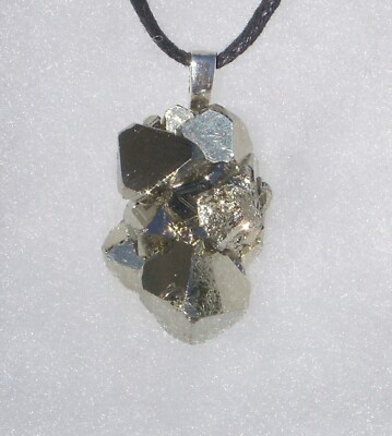 Pyrite aka Fools Gold Cluster Free Form Stone Crystal Pendant Necklace
