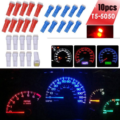 10 PIEZAS Azul T5 5050 SMD LED Velocímetro Instrumento Medidor Cuadro Tablero Bombilla - Imagen 2 de 7