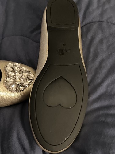 Love Moschino Flats Gold Leather Loafers 36 Shoes Driving Moccasin - Picture 5 of 10