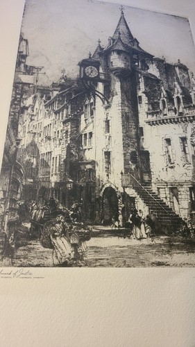 UK Artist HEDLEY FITTON Antique Lithograph Tower of Time Amboise France 16x12 - Picture 4 of 4