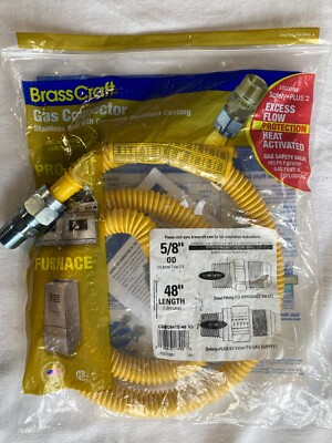 BrassCraft CSSC64TE-48 X5 Safety+PLUS2 Gas Connector Range Furnace 5/8  x 48 