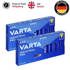 Image of 20 VARTA Industrial Pro AAA Alkaline Batteries 1.5v LR6 LR03 Long Lasting