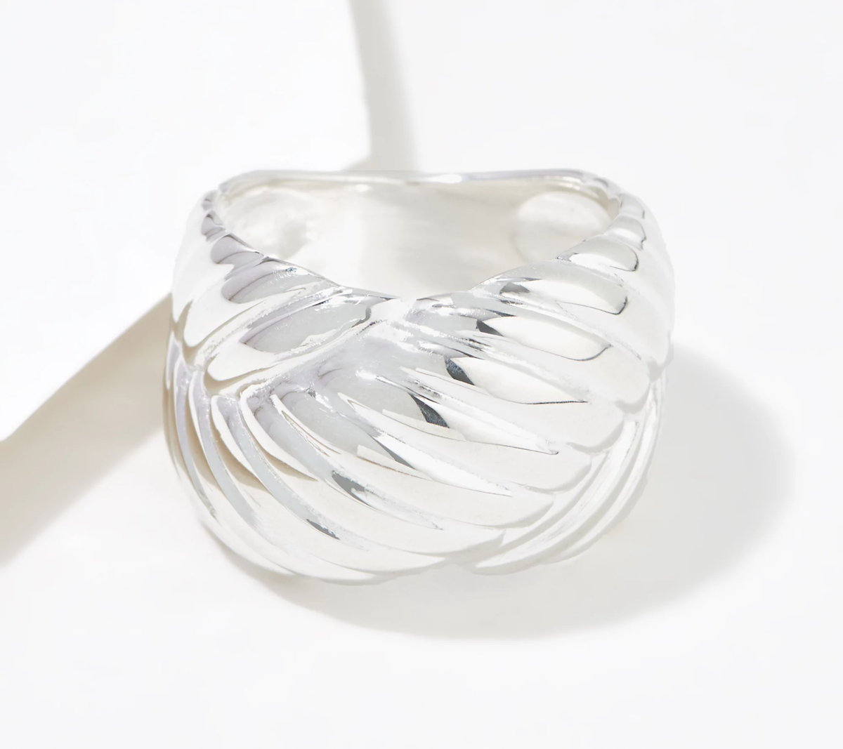 UltraFine 950 Silver Polished Bold Crossover Band Ring. Size UltraFine 950 Silver Polished Bold Crossover Band Ring. Size