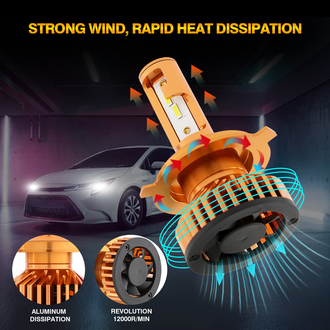 For TOYOTA YARIS 2005-2010 AUXBEAM 9003 HB2 H4 LED Headlight Globes ...