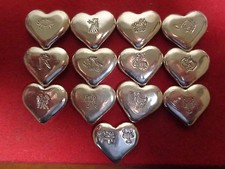 Hand poured Zodiac Sign Heart design ingot MFS 1 Troy ounce .999 fine silver
