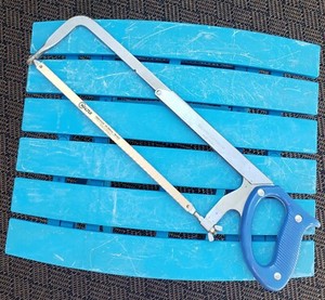 Popular Mechanics Adjustable Hacksaw Blue Handle 12 Inch Blade Made in USA