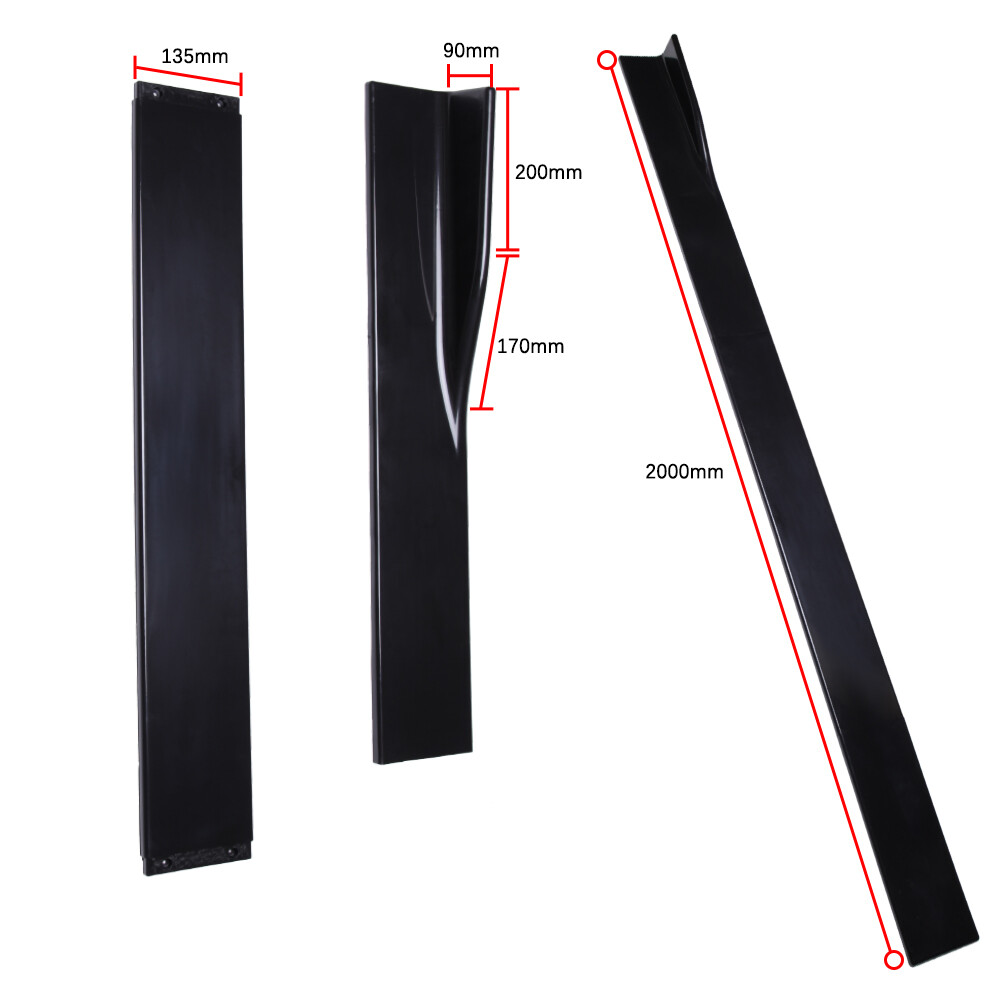78.7'' Glossy Black Side Skirt Extension Rocker Panel Lip For