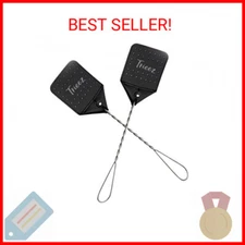 Trieez 2 Pack Sturdy Leather Fly Swatter - 17.5” Heavy Duty Flyswatter with Dura