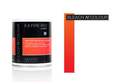 8.6 FIRE RED BLEACH N COLOUR ONE STEP BLEACH AND COLOUR POWDER DYE NEW MAKKI PRO