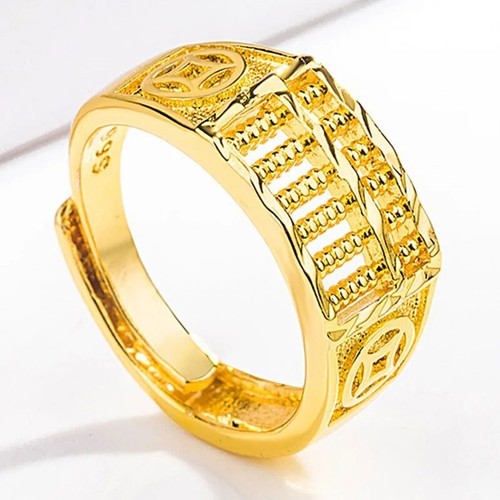 Anello Prosperità Abaco Cerchio Regolabile Gioielli Regalo Donna Uomo Festa Matrimonio - Foto 8 di 13