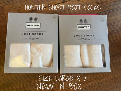 Hunter  Original Half Cuff Short Boot Socks Liners Large X 2 Lot New In Box