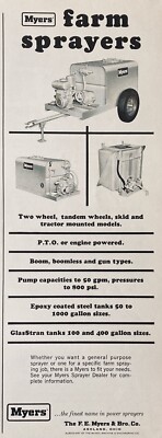 1965 AD.(XH48)~F.E. MYERS BRO. CO. ASHLAND, OHIO. MYERS FARM ORCHARD SPRAYERS
