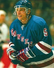 Autographed 8X10 ULF SAMUELSSON New York Rangers  Photo -  w/ COA