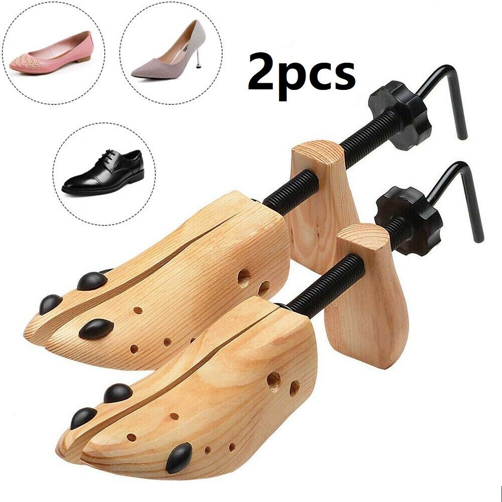 1x 2x 2-way Wooden Adjustable Shoe Stretcher Expander for Men Women 3 Sizes