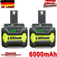 2X 6.0Ah 18V P108 FüR Ryobi Lithium One+ Plus Akku RB18L50 P107 P104